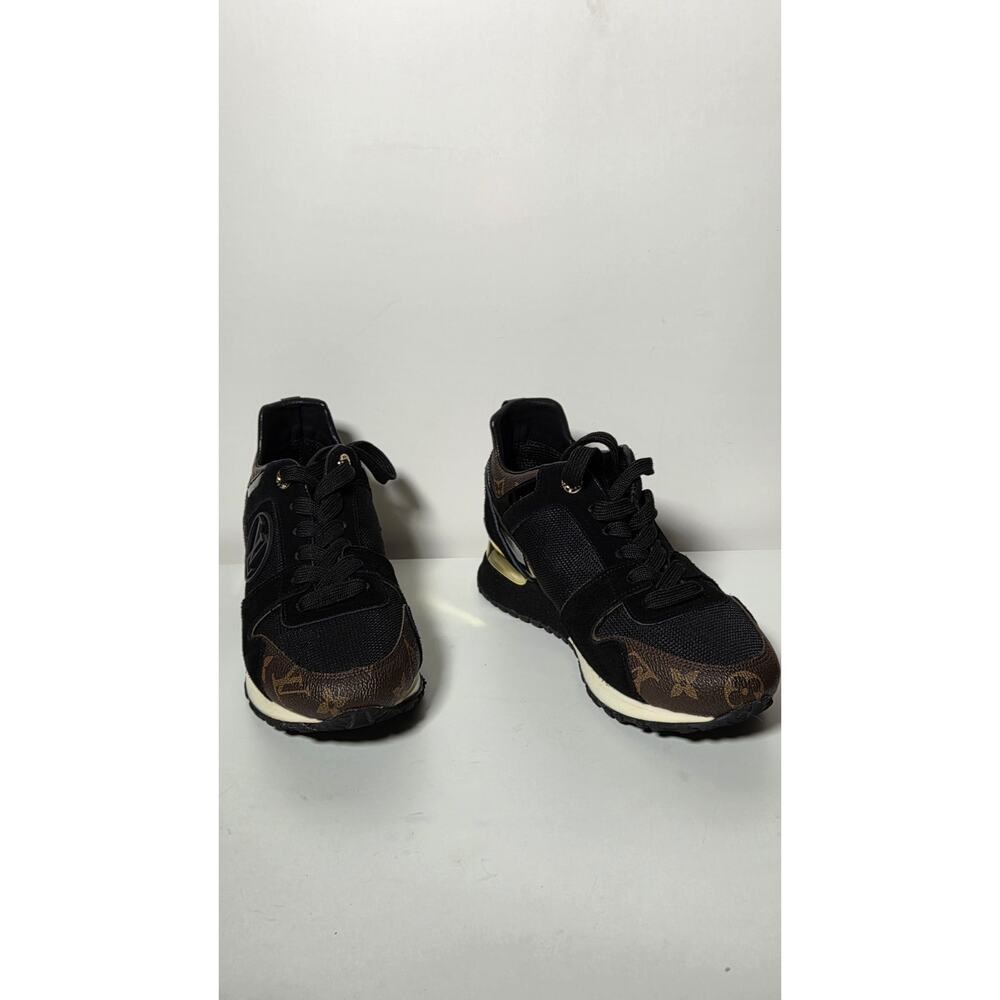 Louis Vuitton Run Away Size 35 BlackBrown Monogram Canvas Mesh Low Top Damaged - Picture 10 of 14